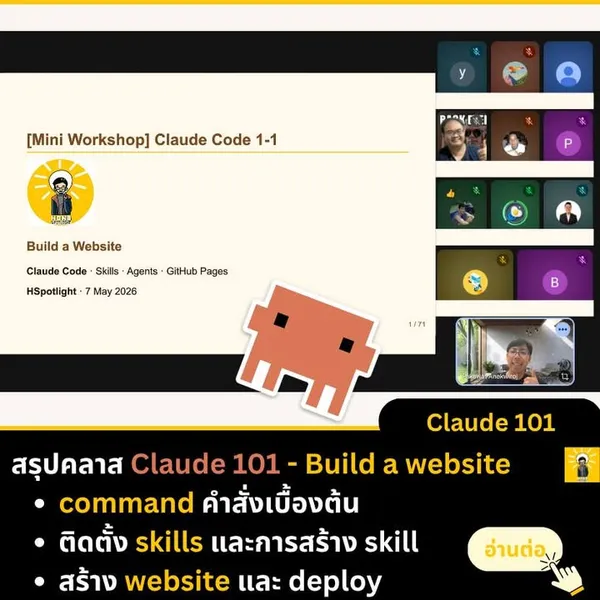 สรุปคลาส Claude 101 - Build a Website