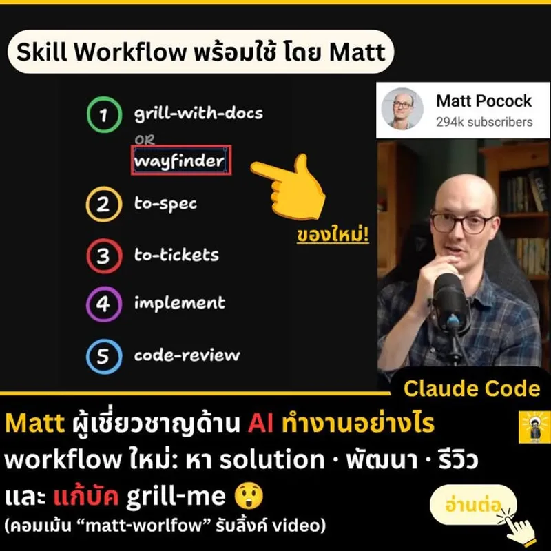 Matt Pocock Workflow v1.1 - อัพเดท Skill และ Bug Fix