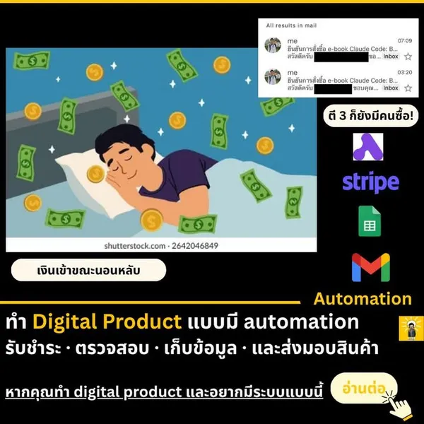 ระบบ Automation ส่งมอบ E-book อัตโนมัติ พร้อม Stripe และ Active Pieces